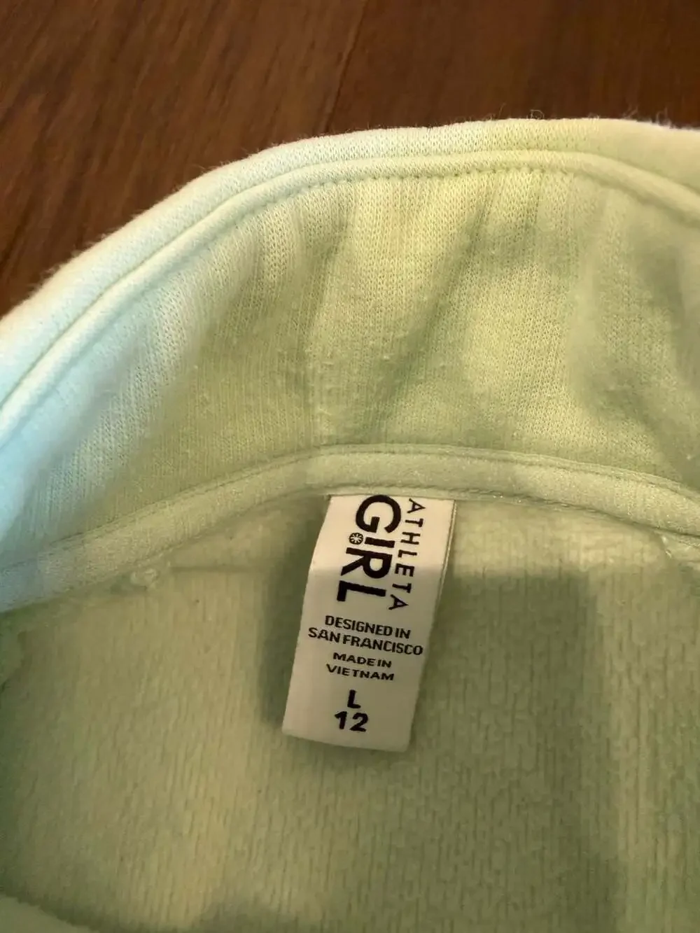 Athleta Girl 1/2 Zip Pullover Size L/12 Mint Green Fleece